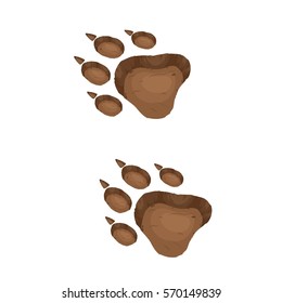 Paw Prints. Logo. Vector Illustration. Isolated vector Illustration. Wolf footprints.
wolf tracks in the ground
