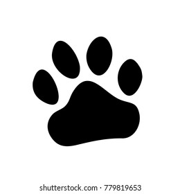 Paw Prints. Logo. Vector Illustration. Isolated vector Illustration. Black on White background. EPS Illustration.