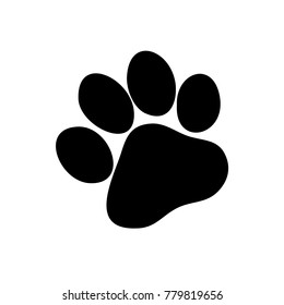 Paw Prints. Logo. Vector Illustration. Isolated vector Illustration. Black on White background. EPS Illustration.
