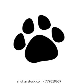 Paw Prints. Logo. Vector Illustration. Isolated vector Illustration. Black on White background. EPS Illustration.