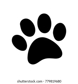 Paw Prints. Logo. Vector Illustration. Isolated vector Illustration. Black on White background. EPS Illustration.