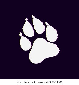 Paw Prints. Logo. Vector Illustration. Isolated vector Illustration. Glitch effect. EPS Illustration.