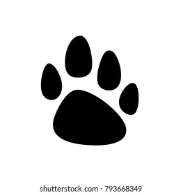 Paw Prints. Logo. Vector Illustration. Isolated vector Illustration. Black on White background.