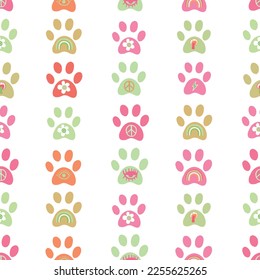 Paw prints seamless fabric pattern