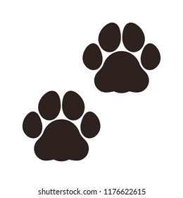 Paw prints sign isolated on white background