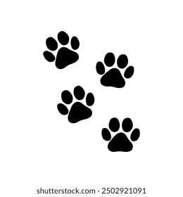 Paw Prints Step, Vector Dog Traces, Black Prints Silhouettes digital clipart, Dog Traces Files, isolated vector, Instant download, Vector files for Cricut