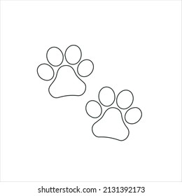 Paw Prints thin line Icon stock illustration. The icon is associated with the paw footprint symbol.