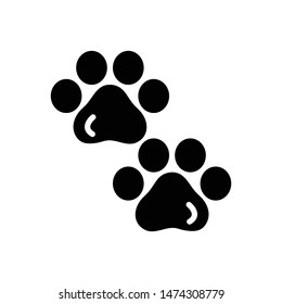 Paw prints vector black icon