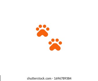 Paw imprime un icono plano vectorial. Pie animal imprime ilustración de emoji 