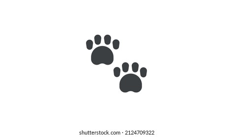 Paw prints vector flat icon. Animal foot prints emoji illustration