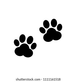 Paw prints vector icon. Animal tracks sign isolated on white background