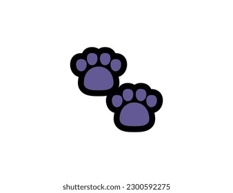 Paw prints vector icon. Paw prints emoji illustration. Isolated animal foot prints vector emoticon