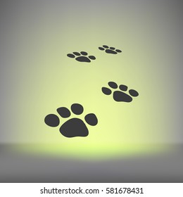 Paw prints vector icon illustration