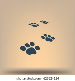 Paw prints vector icon illustration