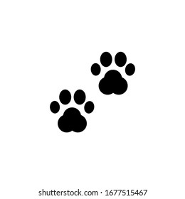 paw prints, vector illustrations, dog and cat footprint icons
