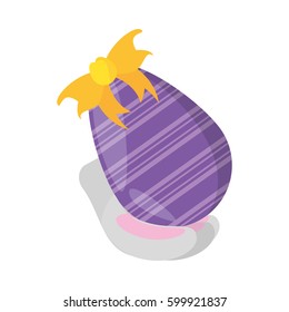 paw rabbit with easter egg decoration vector illustration eps 10