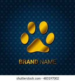 Paw Royal Golden & Blue Metallic Premium Corporate Logo / Icon