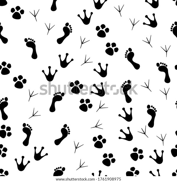 Motif Brut Harmonieux Des Pattes Animales Image Vectorielle De Stock Libre De Droits