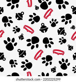 paw seamless pattern. cute animal background vector