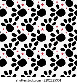 paw seamless pattern. cute animal background vector