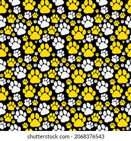 Paw Seamless Pattern Design . Vector Illustration.