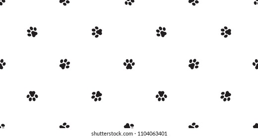 paw seamless pattern dog paw vector french bulldog dog bone repeat wallpaper background isolated