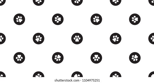 paw seamless pattern dog paw vector french bulldog dog bone polka dot isolated wallpaper background