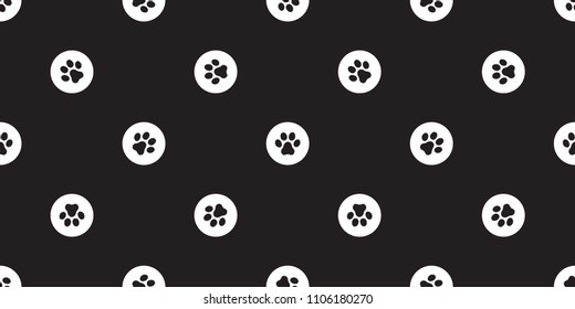 Paw Seamless Pattern Dog Paw Vector French Bulldog Bone Polka Dot Isolated Wallpaper Background