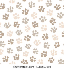 Paw seamless pattern. Great for surface design, wallpaper, web page background. Vector illustration