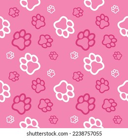 Paw seamless pattern vector doodle abstract animal footprint background for fabric, texture and wallpaper illustration for digital and print materials.