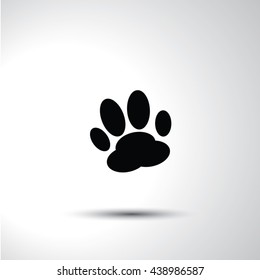 Paw sign flat icon illustration
