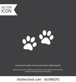 Paw sign icon. Dog pets steps symbol