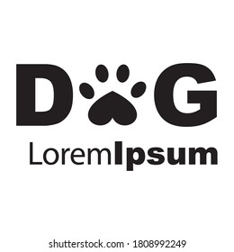 Paw Silhouette In Circle Shape And Hand Logo  Dogs.