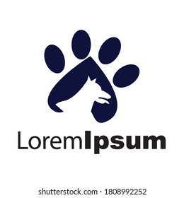 Traer Silhouette En Forma De Círculo Y Perros Con Logo De Mano.