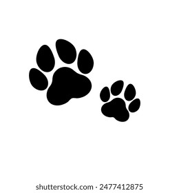 paw silhouette design on white background