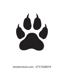 PAW silhouette vector illustration. Different types of paws