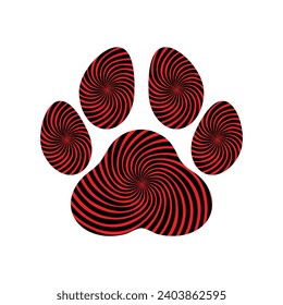 Paw special texture effect black and red
