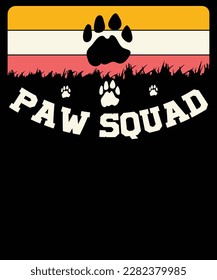 Paw squad vintage t-shirt design.