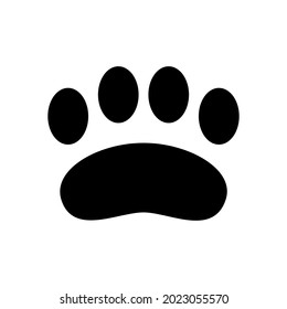 Paw stamp. Silhouette of the dog or cat paw