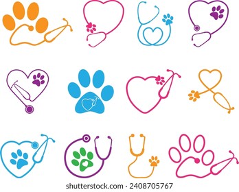 Paw Stethoscope Isolated on White Background