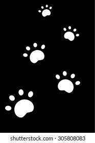 paw traces black and white 