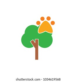 Paw Tree Logo Icon Design