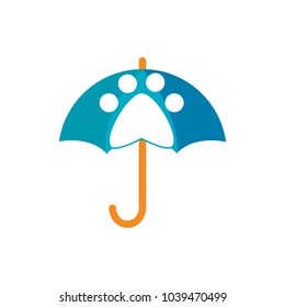 Paw Umbrella Logo Icon Design