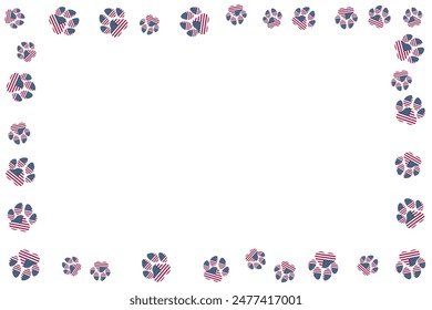 paw usa frame on white background