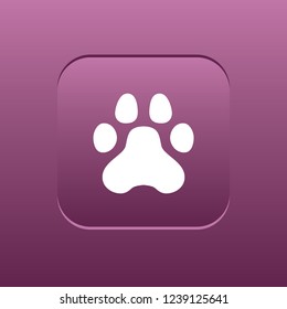 Paw vector button, web design element