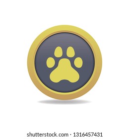 Paw vector button, web design element