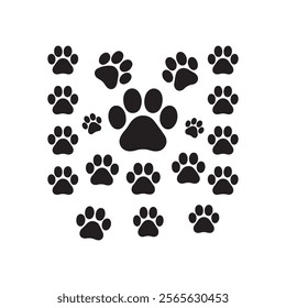 Paw vector, dog paw icon. Dog paw isolated on white.