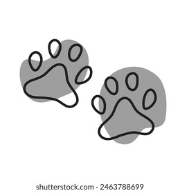 Paw vector foot print of cat