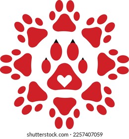 Paw vector foot trail print of cat. Dog, puppy silhouette animal diagonal tracks for t-shirts, backgrounds, patterns, websites, showcases design, greeting cards, child prints .