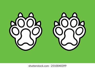 Paw vector foot trail print of cat. Dog, puppy silhouette animal diagonal tracks for t-shirts, backgrounds, patterns, websites, showcases design, greeting cards, child prints and etc.